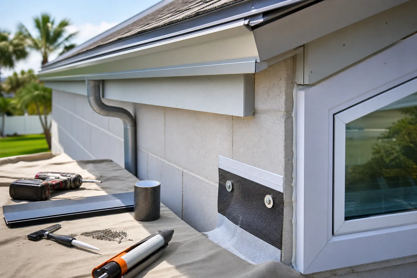 Careful garage door installation craftsmanship detail